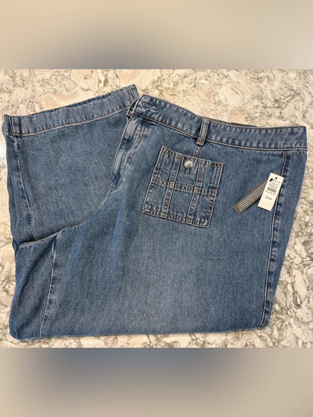 NWT Talbots Wide Leg Crop Jean 22WP